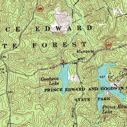 Topographic Map of Goodwin Dam, VA