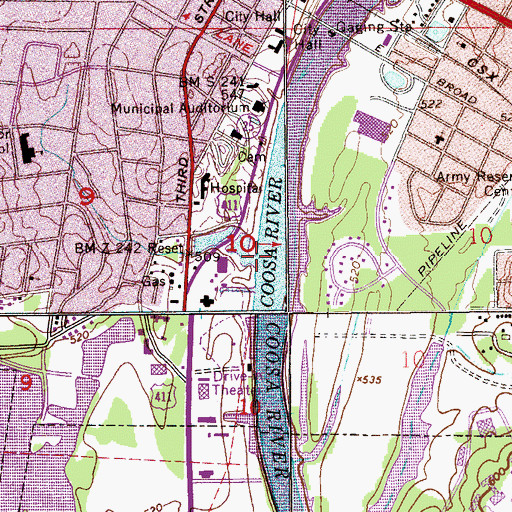 Topographic Map of Hughes Spring Branch, AL