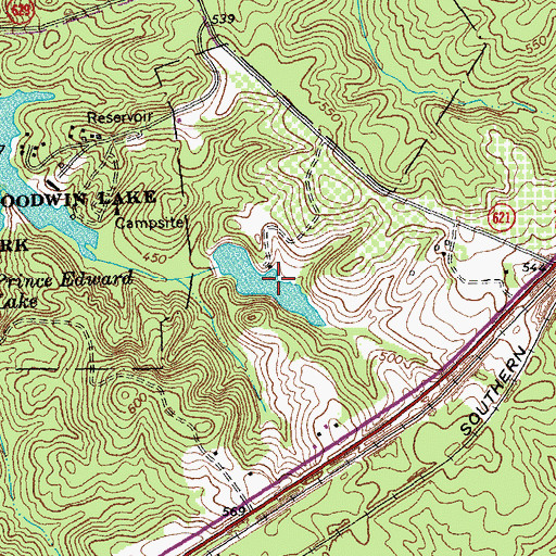 Topographic Map of Moores Dam, VA