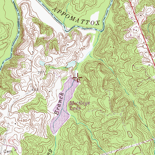 Topographic Map of Mottleys Dam, VA