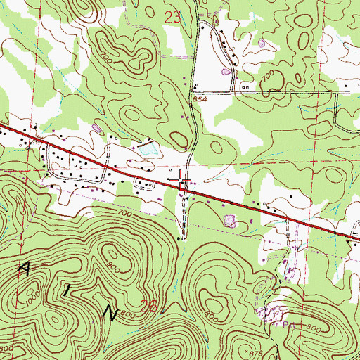 Topographic Map of Johnson School (historical), AL
