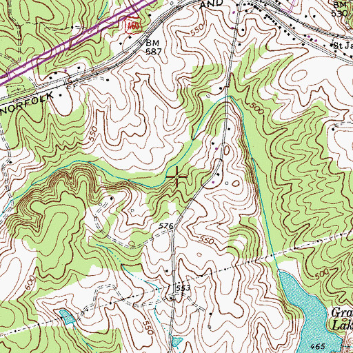 Topographic Map of Brisentine Pond, VA