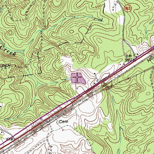 Topographic Map of Borum Dam, VA