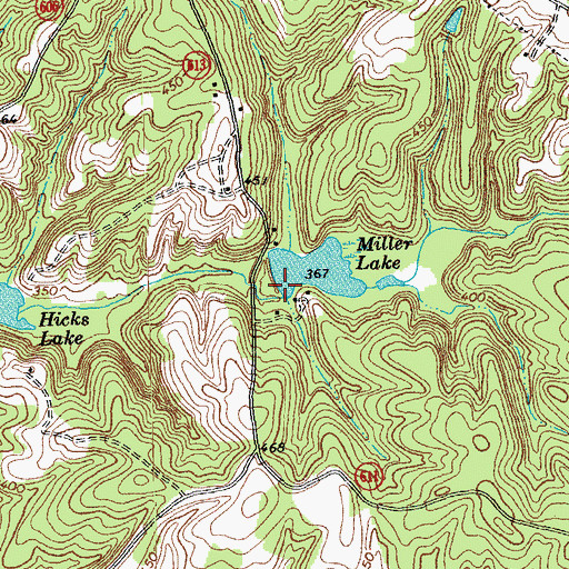 Topographic Map of Miller Lake Dam, VA