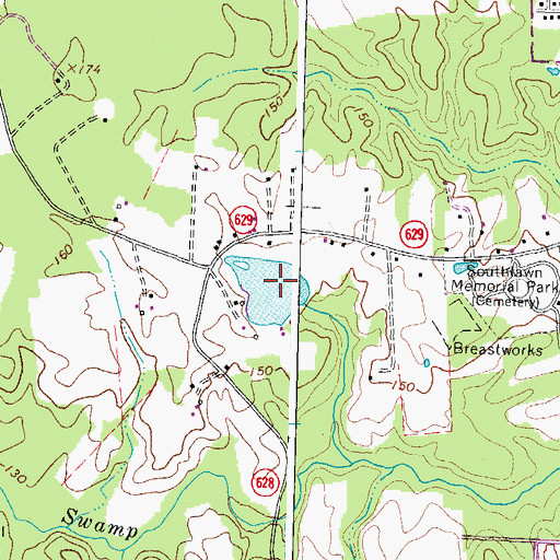 Topographic Map of Hamlins Pond, VA