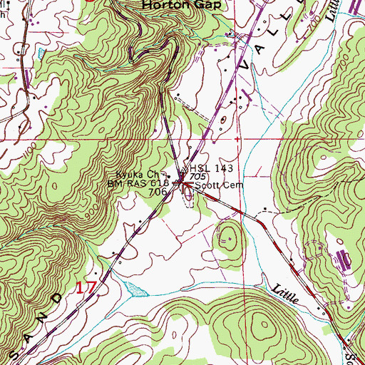Topographic Map of Kyuka, AL