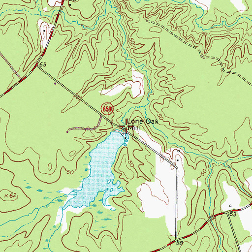 Topographic Map of Manns Dam, VA