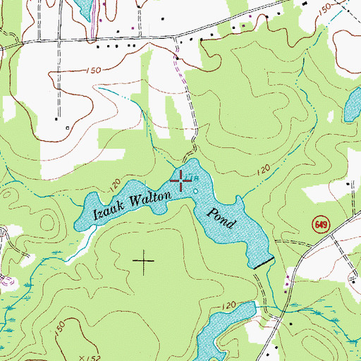 Topographic Map of Isaac Walton Pond, VA