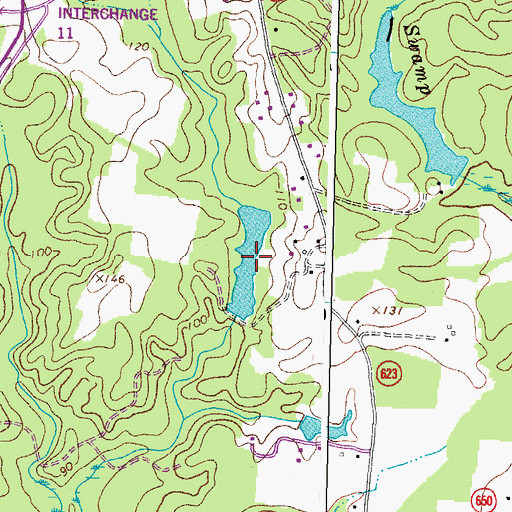 Topographic Map of Indian Swamp Pond, VA