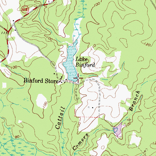 Topographic Map of Binford Dam, VA