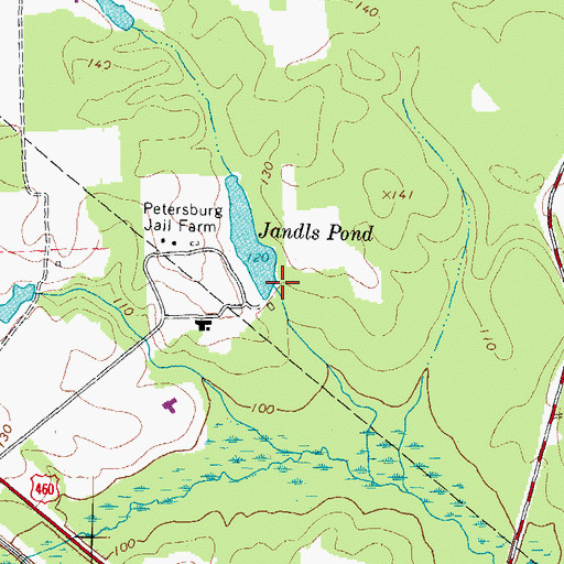 Topographic Map of Jandls Dam, VA