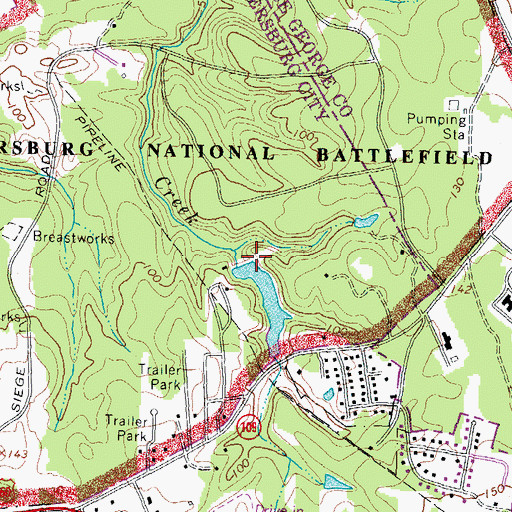 Topographic Map of Sykes Lake Dam, VA