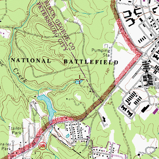 Topographic Map of Soldiers Pond Dam, VA