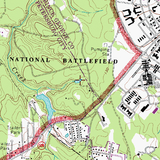 Topographic Map of Soldiers Pond, VA