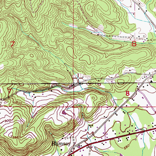 Topographic Map of Lemon Hollow, AL