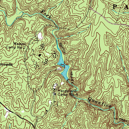 Topographic Map of Happyland Camp Five Lake, VA