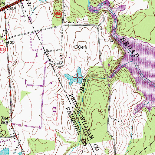 Topographic Map of Buckland Lake, VA