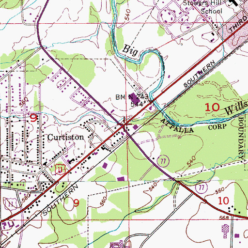 Topographic Map of Lewin (historical), AL