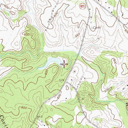Topographic Map of Margolis Dam, VA