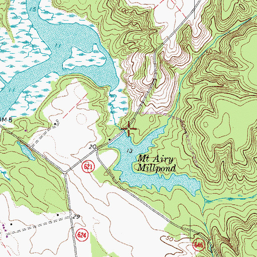 Topographic Map of Mount Airy Dam, VA