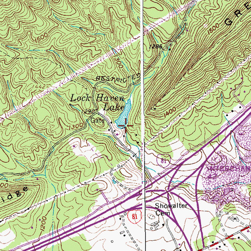 Topographic Map of Loch Haven Lake Dam, VA