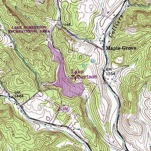 Topographic Map of Robertson Dam, VA
