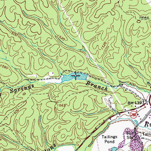 Topographic Map of Cold Sulpher Springs Lake, VA