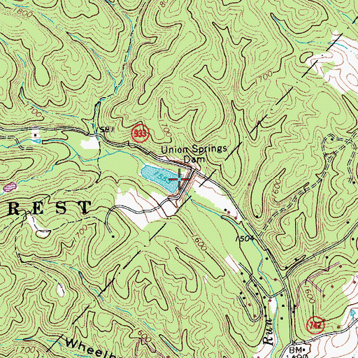 Topographic Map of Lower North River Number 80 Dam, VA