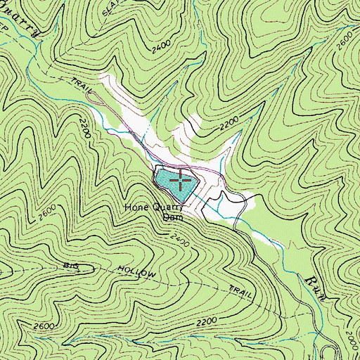 Topographic Map of Hone Quarry Reservoir, VA