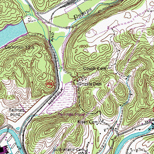 Topographic Map of Clinch River Flyash Dike Number Two Dam, VA