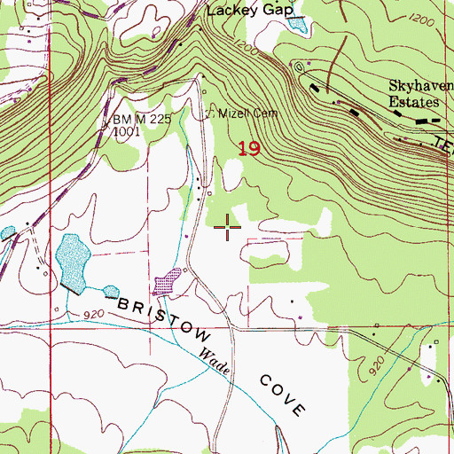 Topographic Map of Mizells Plantation (historical), AL