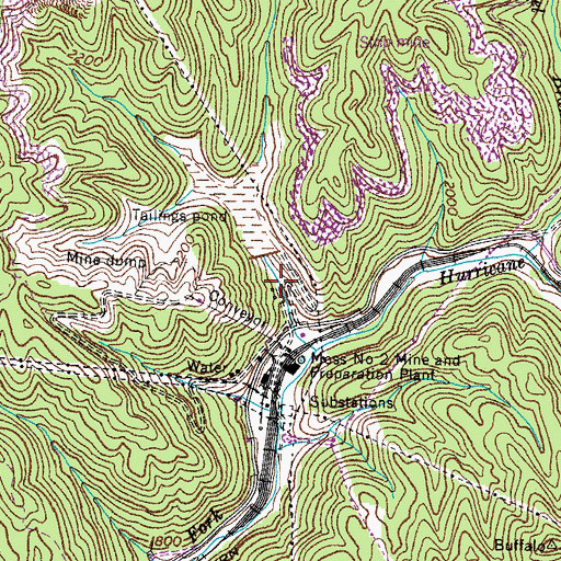 Topographic Map of Moss Number Two Mine Pond Dam, VA
