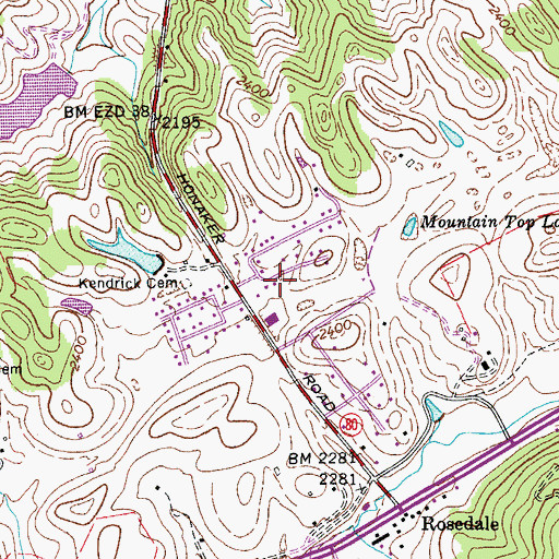 Topographic Map of Gent Lake, VA