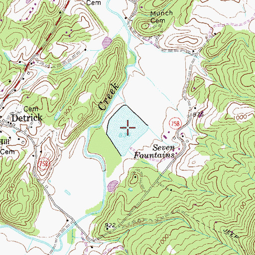 Topographic Map of Seven Fountains Lake, VA