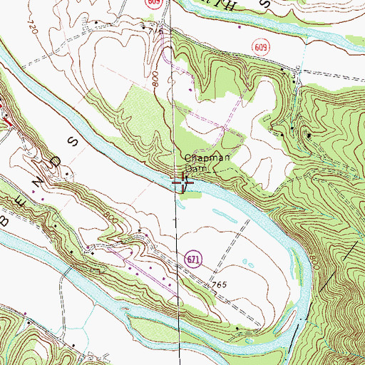 Topographic Map of Chapman Reservoir, VA