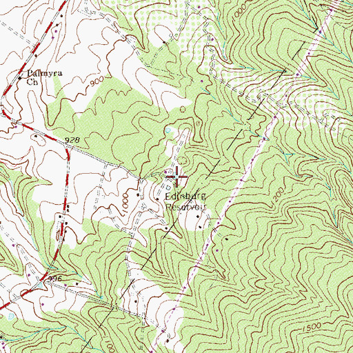 Topographic Map of Edinburg Dam, VA