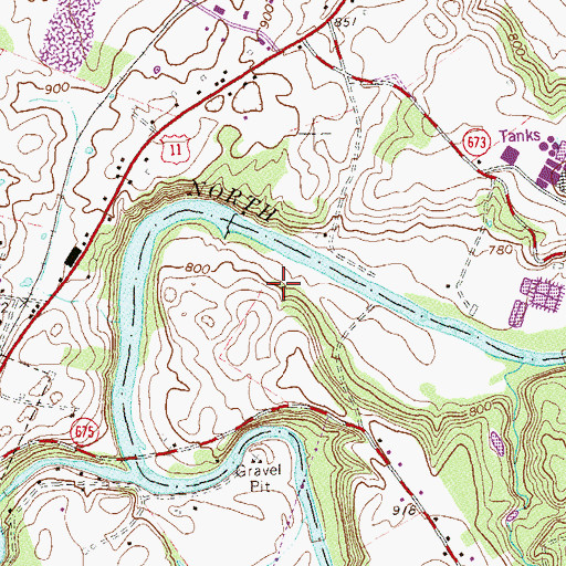 Topographic Map of Edinburg Reservoir, VA