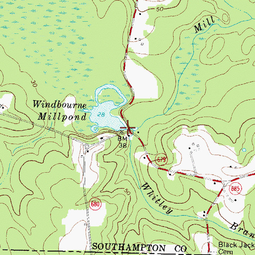 Topographic Map of Windbourne Dam, VA
