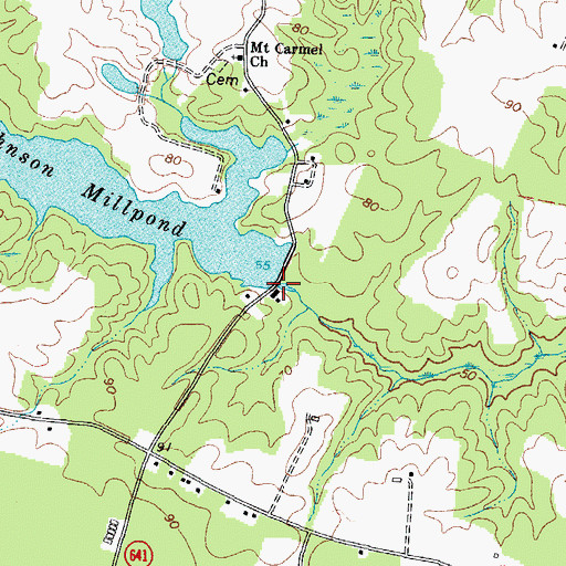 Topographic Map of Johnson Dam, VA