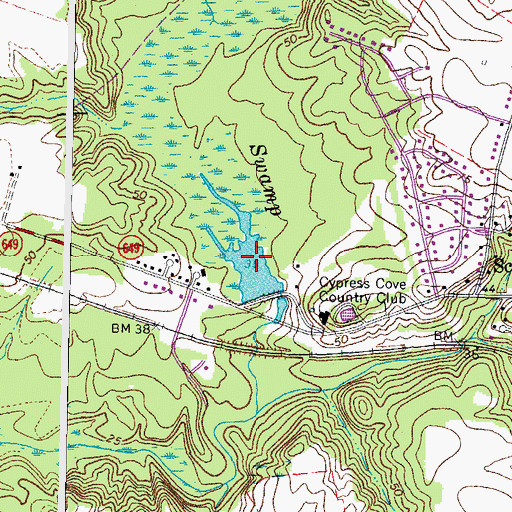 Topographic Map of Cypress Cove Pond, VA