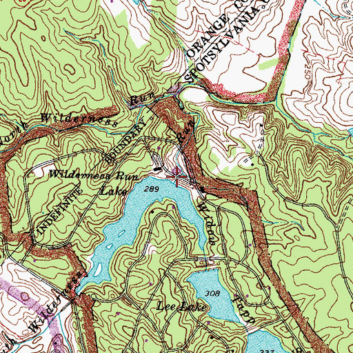 Topographic Map of Wilderness Park Estates Dam, VA
