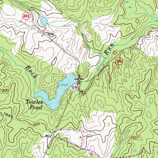 Topographic Map of Towleys Dam, VA