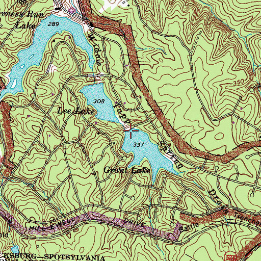 Topographic Map of Grant Lake Dam, VA