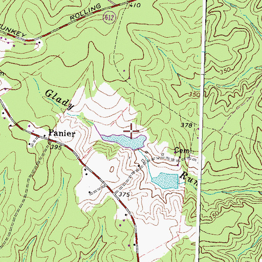 Topographic Map of Rams Lake Dam, VA