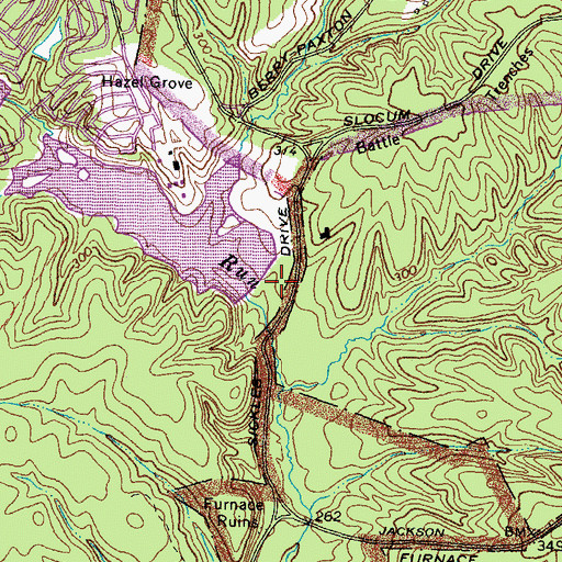 Topographic Map of Cool Spring Lake Dam, VA