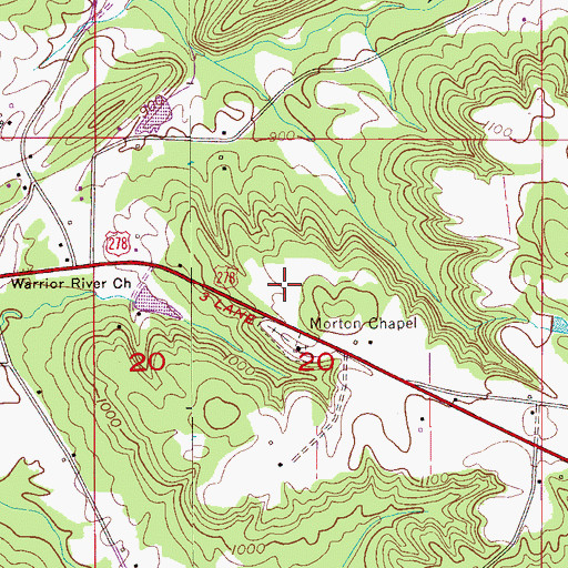 Topographic Map of Morton Chapel Cemetery, AL