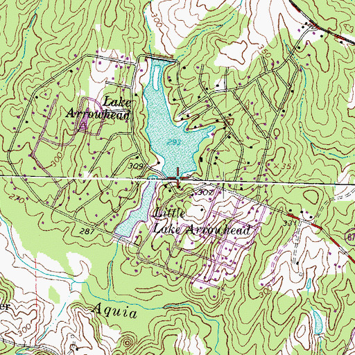 Topographic Map of Big Lake Arrowhead Dam, VA