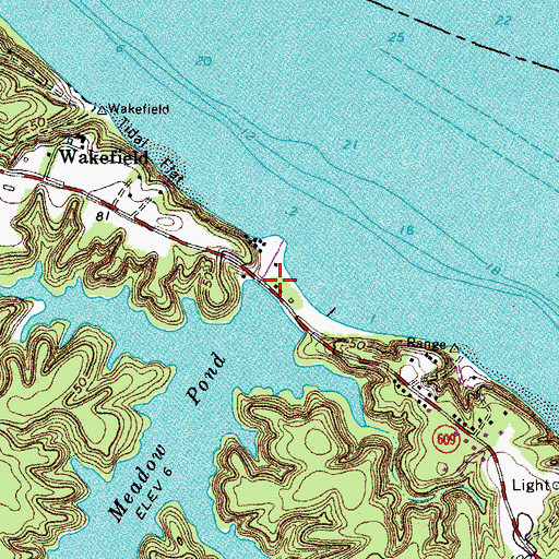 Topographic Map of Sunken Meadow Dam, VA