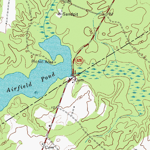 Topographic Map of Airfield Dam, VA
