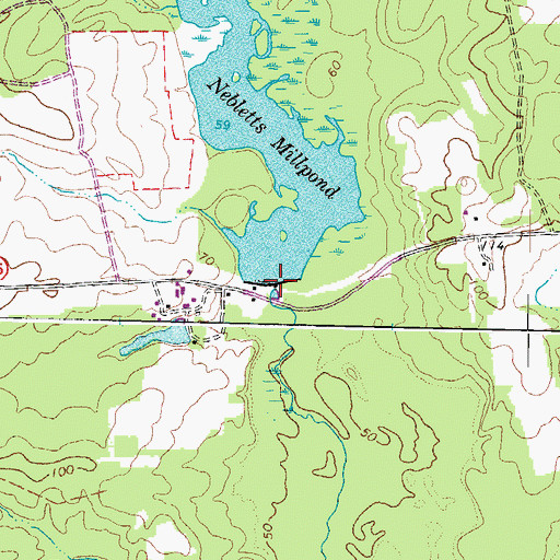 Topographic Map of Nebletts Dam, VA
